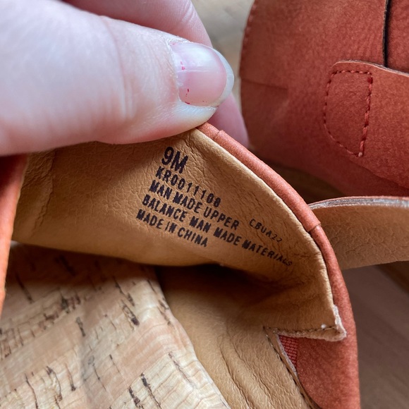 KORKS Womens Size 9 Fraya Sandals Wedge Heel Slingback Faux Leather Burnt Orange - Picture 10 of 11